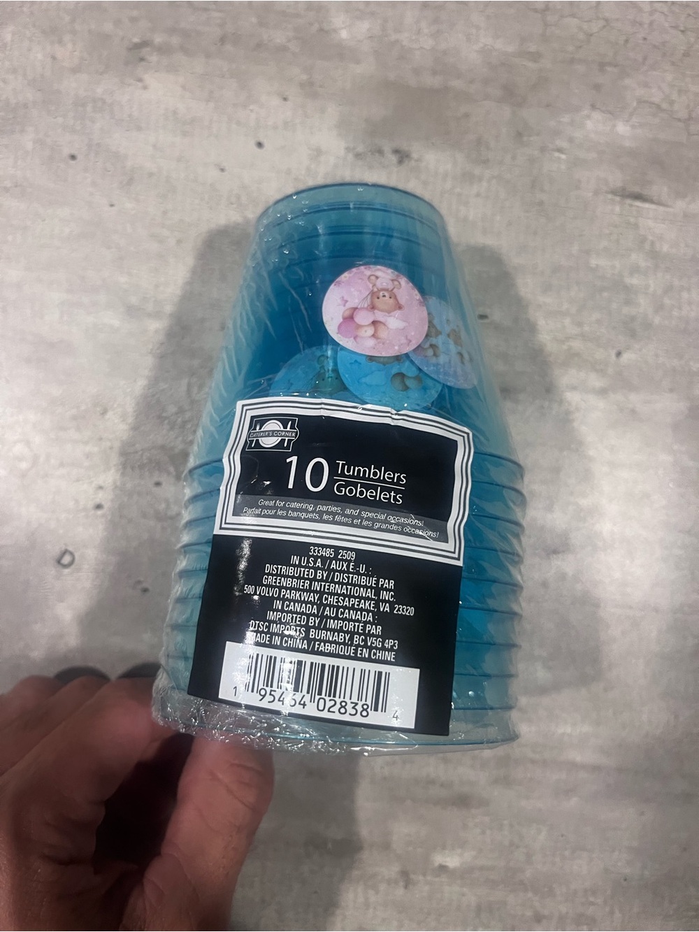 Greenbrier Bright Blue 10-Pack Plastic Tumblers - Disposable Party Cups